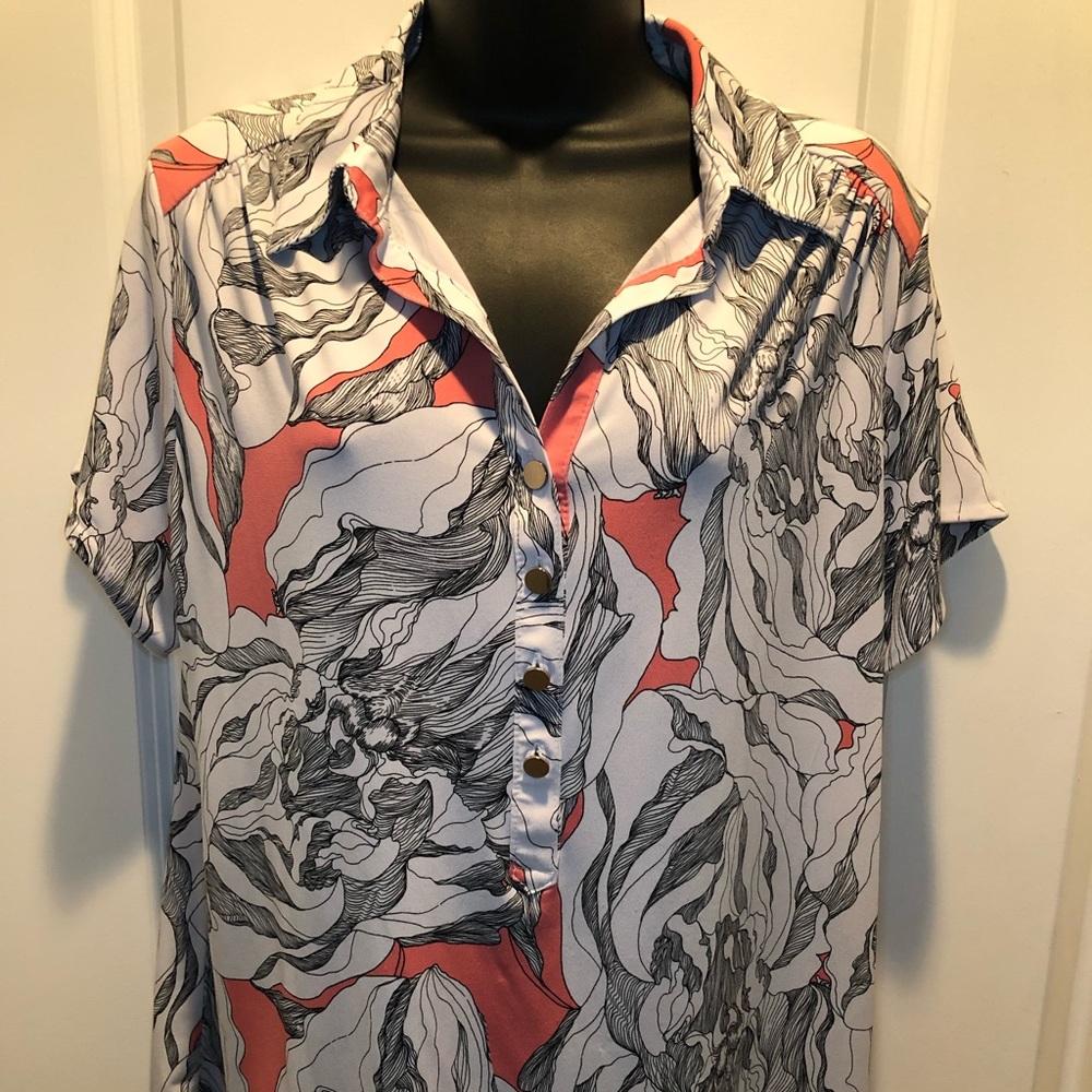 Alfani- pink and white, great fitting shirt. Perfect for work.